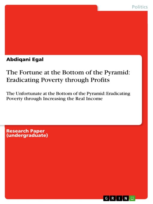 Title details for The Fortune at the Bottom of the Pyramid by Abdiqani Egal - Available